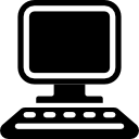 schermo e tastiera del vecchio computer icona