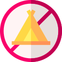 prohibido acampar icon