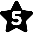 stella con il numero cinque icona