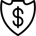 tarcza z symbolem dolara ikona