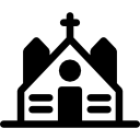 chiesa con croce sul tetto icona