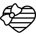 gifbox en forme de coeur avec ruban Icône