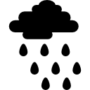 nube con gotas de lluvia icon