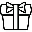 caja de regalo con cinta en la parte superior icon