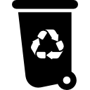 papelera de reciclaje con ruedas icon