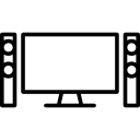 grande televisore con due grandi altoparlanti icona