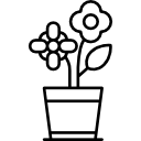 dos flores en una maceta icon