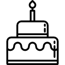 pastel de cumpleaños con vela icon