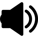 grote luidspreker met twee geluidsgolven icoon