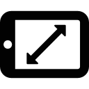 tablette avec flèche diagonale Icône