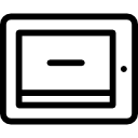 tableta horizontal con línea 