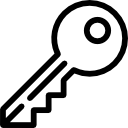 hellende sleutel icoon