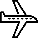 vliegtuig naar rechts gericht icoon
