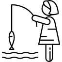 mujer pescando icon