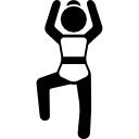 mulher flexionando os braços e uma perna 