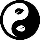 símbolo de la hoja de yin yang icon