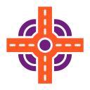 intersección de carreteras icon