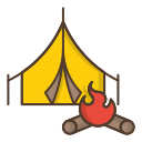 carpa para camping icon