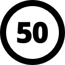 señal de límite de velocidad 50 