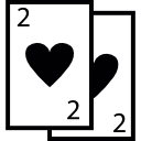 tarjeta dos de corazones icon