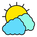 nubes y sol icon