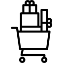 carrito de compras con paquetes icon