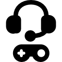 gamepad e fones de ouvido 