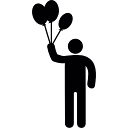 Standing man with balloons - Free people icons