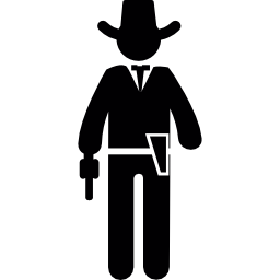 Cowboy with a gun - Free people icons