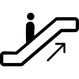 Person Ascending By Electric Stairs - Free Buildings Icons