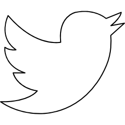 twitter logo black and white outline