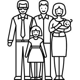 Married Couple with three Children - Free people icons