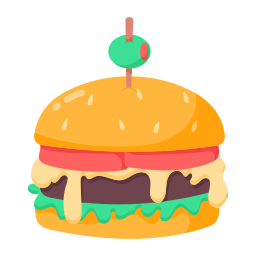 Vector Emoji Sticker Burger Flat Line Stock Vector (Royalty Free) 687110809