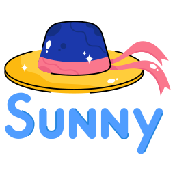 sombrero de playa sticker