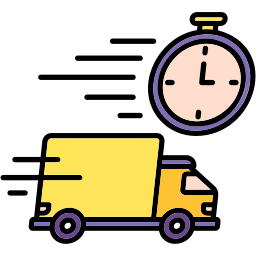 Express delivery logo. Clock icon with express delivery