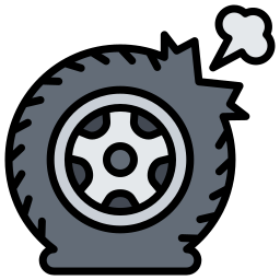 Punctured tire - Free transportation icons