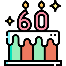 60th years - Free birthday and party icons