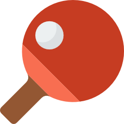 Table Tennis and Ping Pong Flat Illustration. Black and Red Paddle