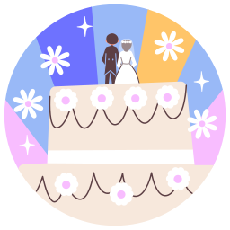 pastel de boda sticker