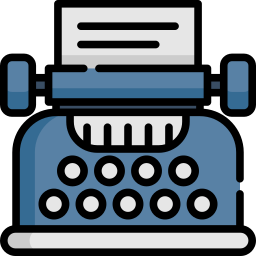 Old typewriter or writing machine icon Royalty Free Vector