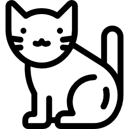 2 Cats Icon Vector Logo On Yellow Circle Royalty Free SVG
