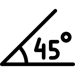 Ângulo de 45 graus no ícone de contorno mínimo do conceito de vetor de  círculo 13448378 Vetor no Vecteezy