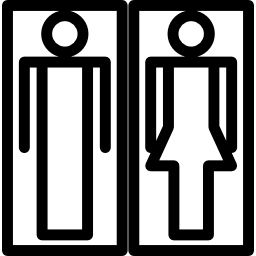 Female and male baths signals with woman and man outline shapes - Free ...