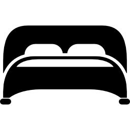 Bed with two pillows bottom view - Free icons