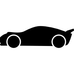 Lowered racing car side view silhouette - Free transport icons