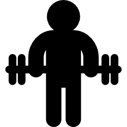 Gymnast silhouette standing with dumbbells - Free people icons