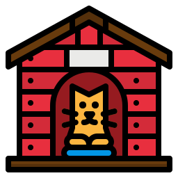 Cat House Icon Vector Illustration