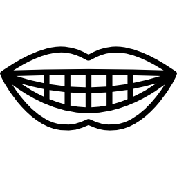 Smiling mouth showing teeth - Free gestures icons