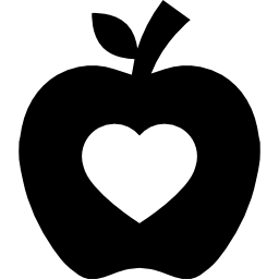 Apple silhouette with heart shape - Free fashion icons