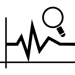 Magnifying glass on a line chart - Free business icons